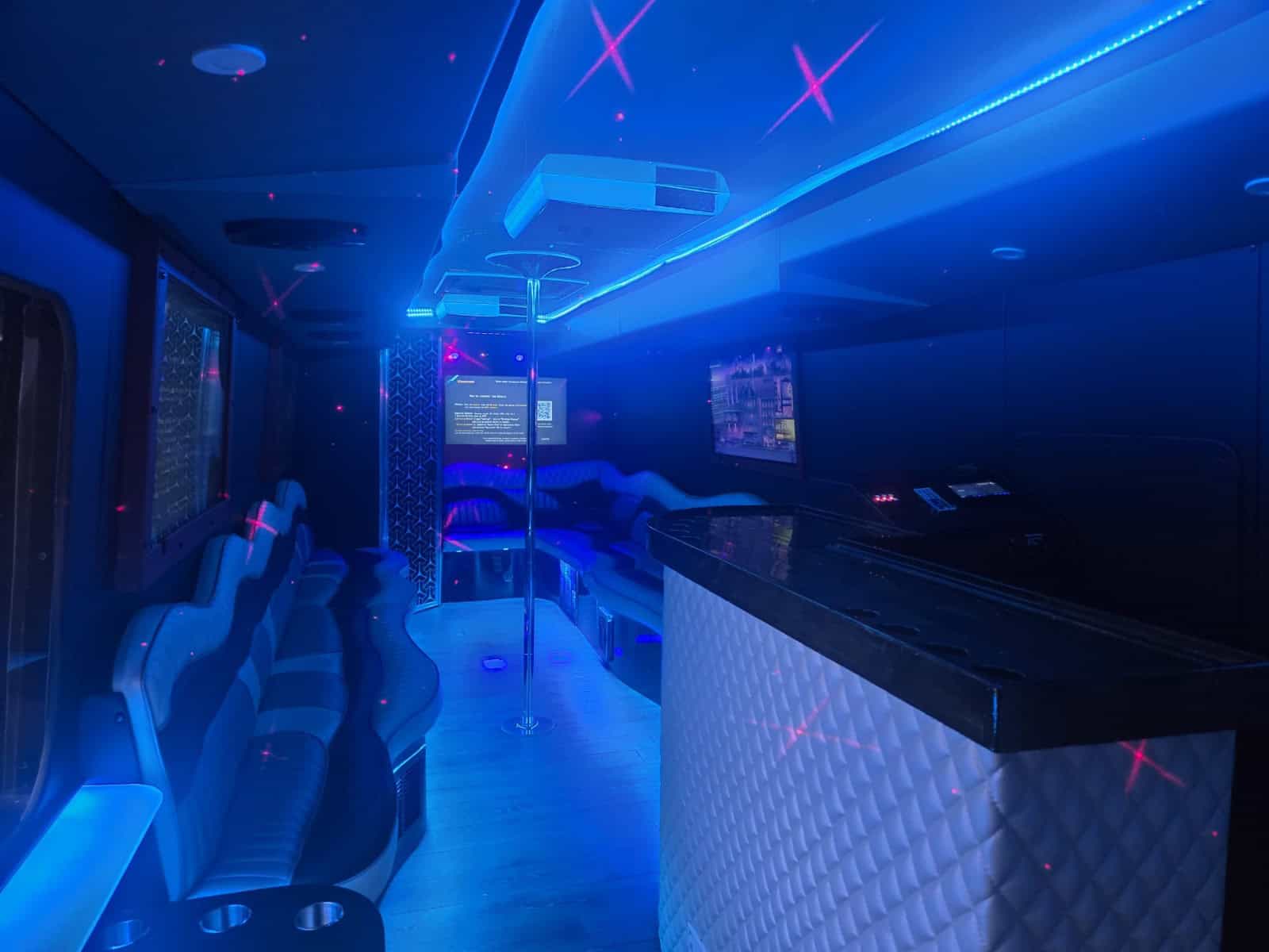 Premium Party Bus Interior - Atlanta Limo Rentals